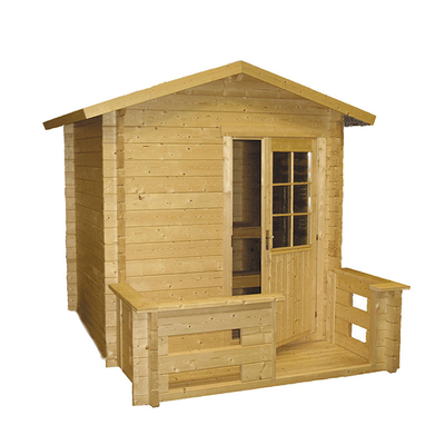 Cabina di legno attillata nordica tradizionale di sauna del vapore della persona 4-6 all'aperto