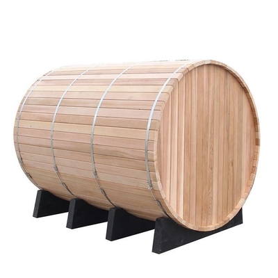 Sauna di legno all'aperto del barilotto di Bropools di stile rustico con il pannello di controllo del computer