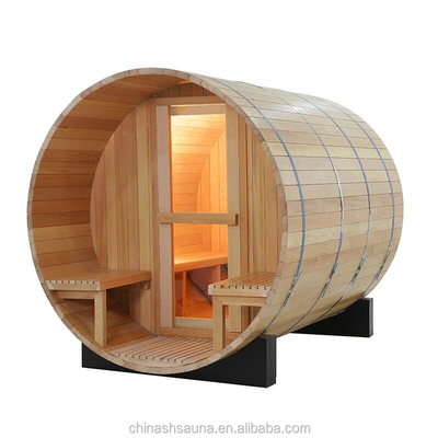 Sauna bruciante di legno tradizionale rossa su misura di Cedar Round Barrel Sauna Outdoor