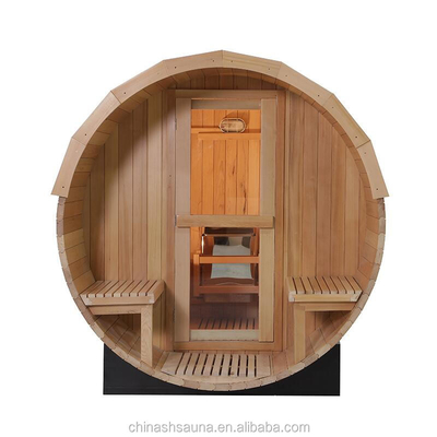 Sauna bruciante di legno tradizionale rossa su misura di Cedar Round Barrel Sauna Outdoor