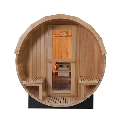 Sauna bruciante di legno tradizionale rossa su misura di Cedar Round Barrel Sauna Outdoor