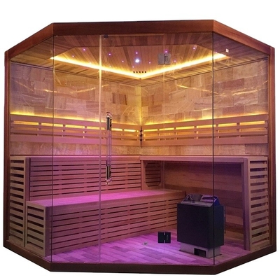 Cicuta canadese pura/Cedar Corner Sauna Steam Room rosso 6KW 220V con la stanza del salgemma