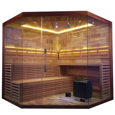 Cicuta canadese pura/Cedar Corner Sauna Steam Room rosso 6KW 220V con la stanza del salgemma