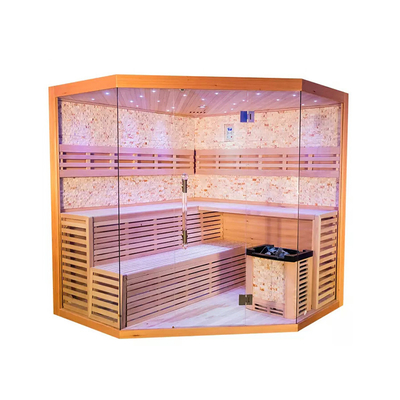 Sauna moderna di legno solida della cicuta di sauna di essiccatoio a vapore del pannello di controllo tradizionale all'aperto del computer