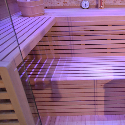 Sauna moderna di legno solida della cicuta di sauna di essiccatoio a vapore del pannello di controllo tradizionale all'aperto del computer