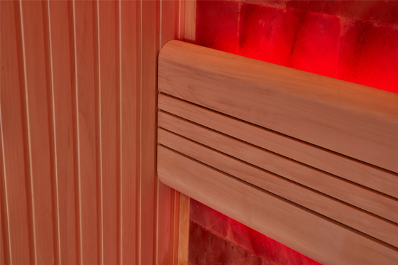 Stanza di pietra su misura Cedar Aspen Sauna Room rosso di legno dell'interno della stazione termale del sale della roccia di lusso