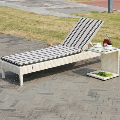 Piscina di vimini di Chaise Lounge Chair For Beach del rattan del letto della chaise-lounge di Sun di svago all'aperto