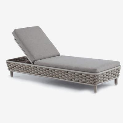 Stagno del patio del giardino di Chaise Lounge Chair Khaki For tessuto corda all'aperto di Sun dello stagno della mobilia
