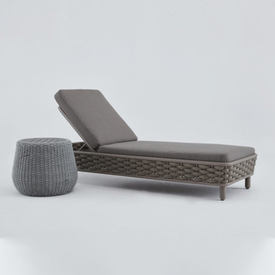 Stagno del patio del giardino di Chaise Lounge Chair Khaki For tessuto corda all'aperto di Sun dello stagno della mobilia