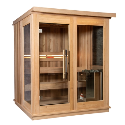 Chiara cabina tradizionale dell'interno di sauna della stanza di sauna della persona della cicuta 4-6