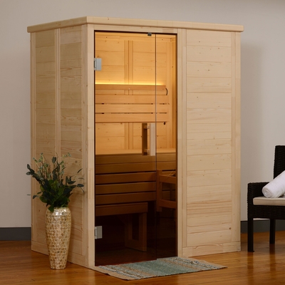 Vapore attillato nordico solido 6kw di sauna dell'interno di legno di 2 persone