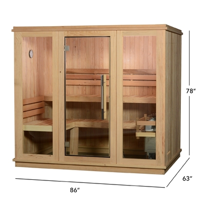 cedro rosso di legno dell'interno ETL di sauna tradizionale asciutta del vapore 220V
