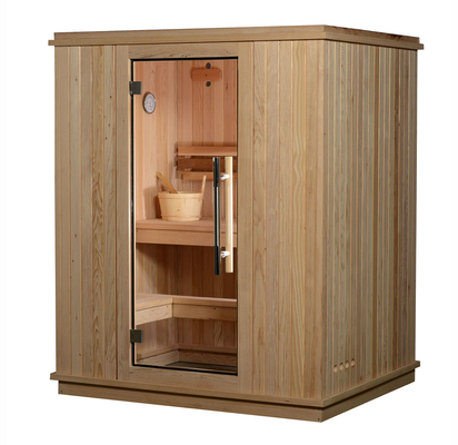 Scatola prefabbricata di sauna di 2-3 persone del vapore di sauna della stanza del cedro rosso di legno tradizionale dell'interno del canadese