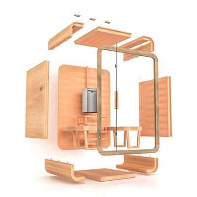 Persona rossa di Cedar Steam Sauna Room 2 di tendenza del solido portatile tradizionale di sauna