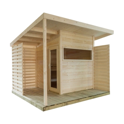 Cabina infrarossa lontana di legno attillata nordica di sauna di 6 persone all'aperto
